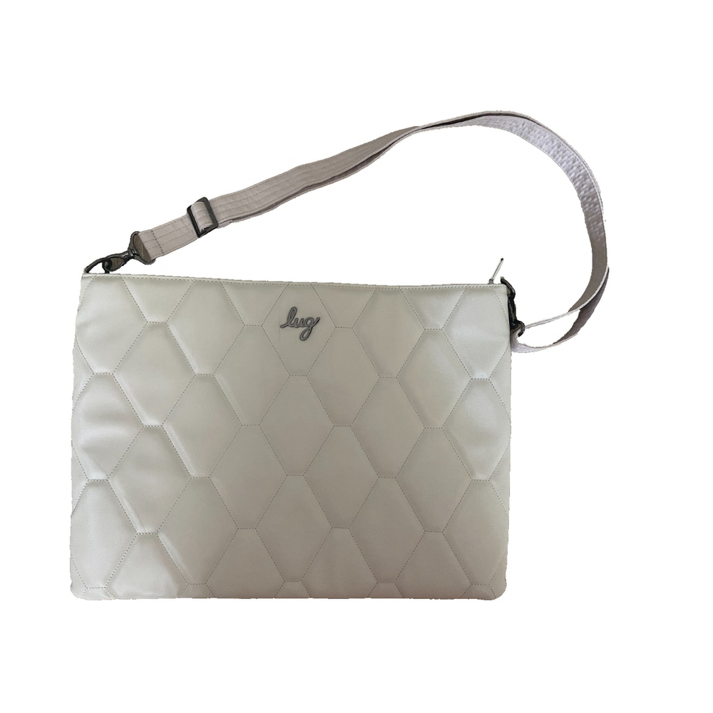 Lug Galley Satin Luxe VL Portfolio Cross Body Bag in Cream NWOT
